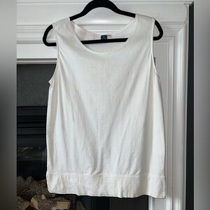 White Vintage Sleeveless Cotton Top